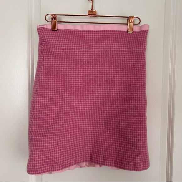 Tibi vintage wool pink checkered mini skirt - Picture 2 of 6